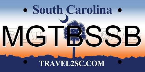 MGTBSSB South Carolina License Plate