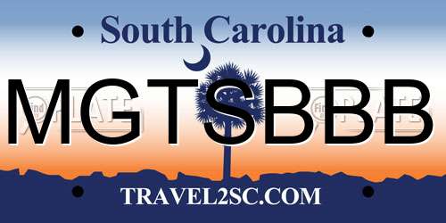 MGTSBBB South Carolina License Plate