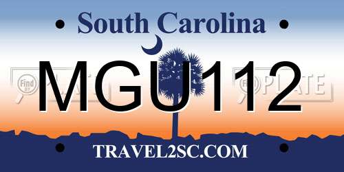 MGU112 South Carolina License Plate