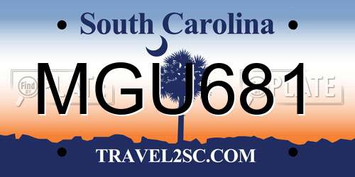 MGU681 South Carolina License Plate