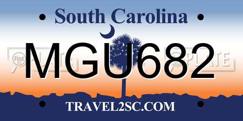 MGU682 South Carolina License Plate