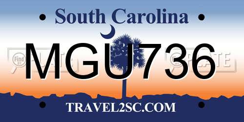 MGU736 South Carolina License Plate
