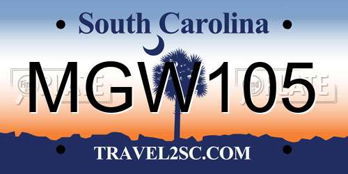 MGW105 South Carolina License Plate