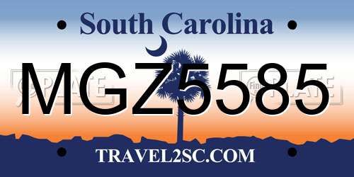 MGZ5585 South Carolina License Plate