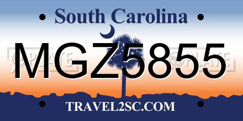 MGZ5855 South Carolina License Plate