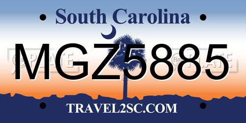MGZ5885 South Carolina License Plate