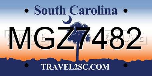 MGZ7482 South Carolina License Plate