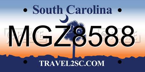 MGZ8588 South Carolina License Plate