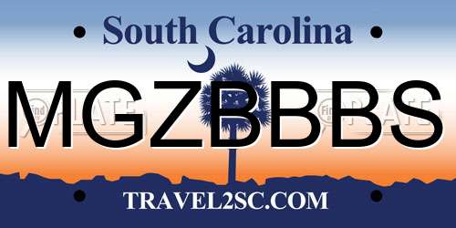 MGZBBBS South Carolina License Plate