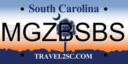 MGZBSBS South Carolina License Plate