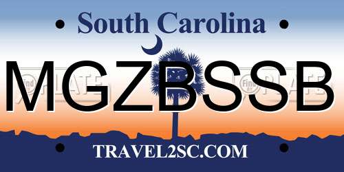 MGZBSSB South Carolina License Plate