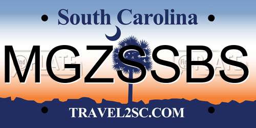 MGZSSBS South Carolina License Plate