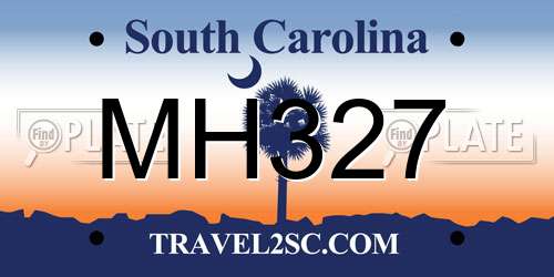 MH327 South Carolina License Plate