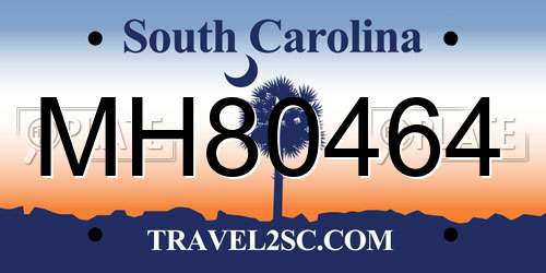 MH80464 South Carolina License Plate