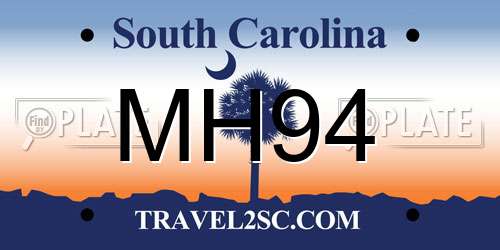 MH94 South Carolina License Plate