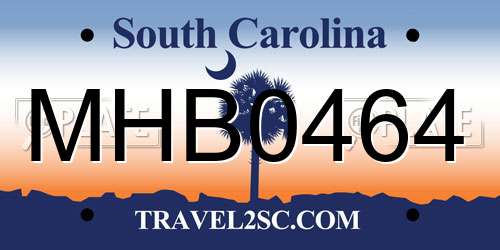 MHB0464 South Carolina License Plate