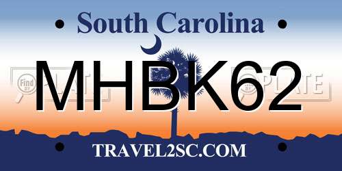 MHBK62 South Carolina License Plate