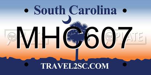 MHC607 South Carolina License Plate
