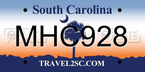MHC928 South Carolina License Plate