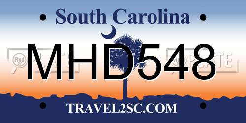 MHD548 South Carolina License Plate