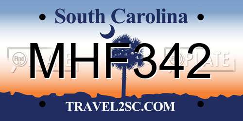 MHF342 South Carolina License Plate