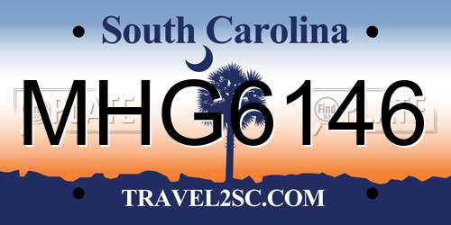 MHG6146 South Carolina License Plate