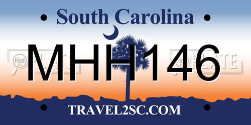 MHH146 South Carolina License Plate