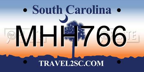 MHH766 South Carolina License Plate