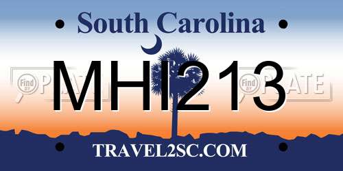 MHI213 South Carolina License Plate