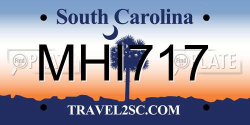 MHI717 South Carolina License Plate