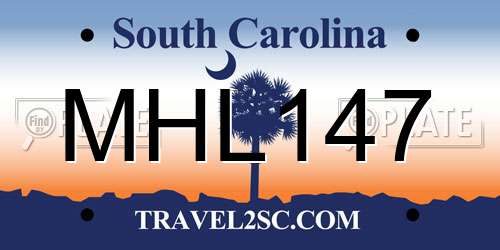 MHL147 South Carolina License Plate
