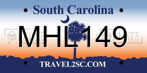 MHL149 South Carolina License Plate