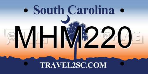 MHM220 South Carolina License Plate