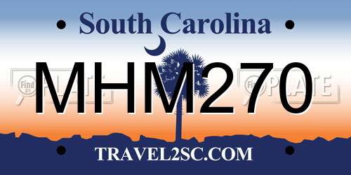 MHM270 South Carolina License Plate