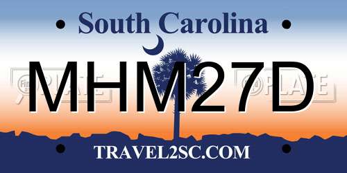 MHM27D South Carolina License Plate