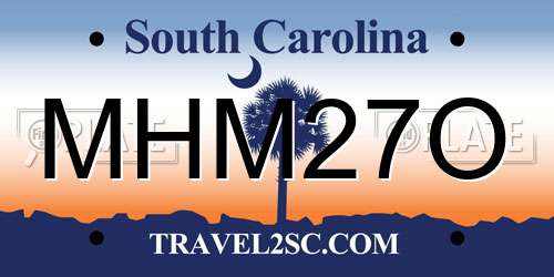 MHM27O South Carolina License Plate