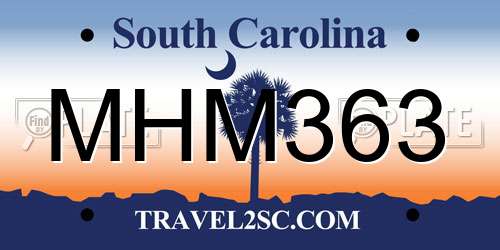 MHM363 South Carolina License Plate