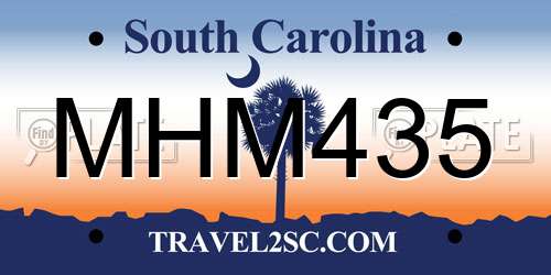 MHM435 South Carolina License Plate