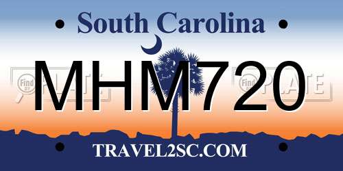 MHM720 South Carolina License Plate