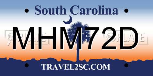 MHM72D South Carolina License Plate