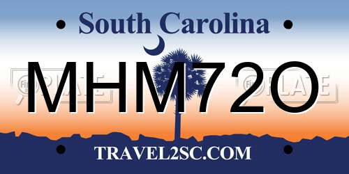 MHM72O South Carolina License Plate