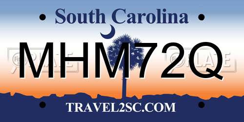 MHM72Q South Carolina License Plate