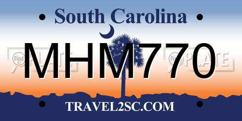 MHM770 South Carolina License Plate
