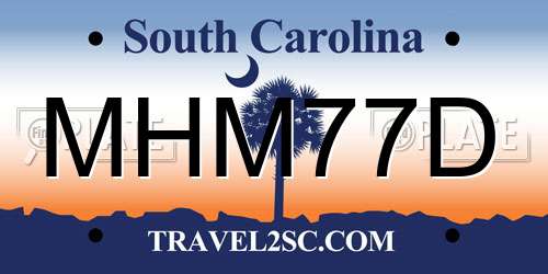 MHM77D South Carolina License Plate