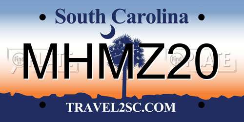MHMZ20 South Carolina License Plate