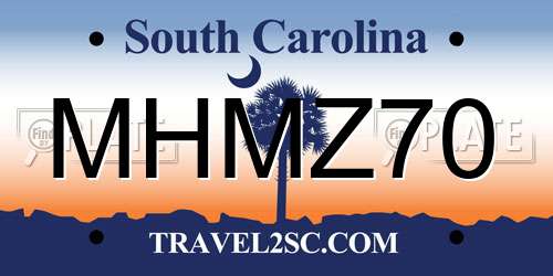 MHMZ70 South Carolina License Plate