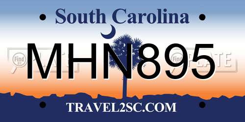 MHN895 South Carolina License Plate