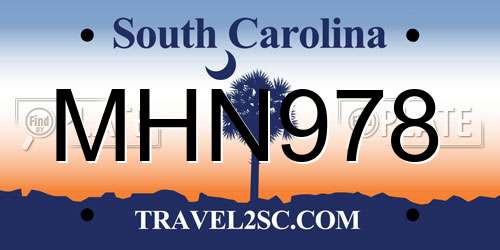 MHN978 South Carolina License Plate