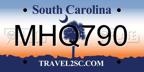 MHQ790 South Carolina License Plate