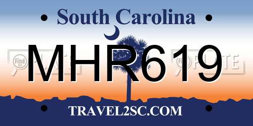 MHR619 South Carolina License Plate
